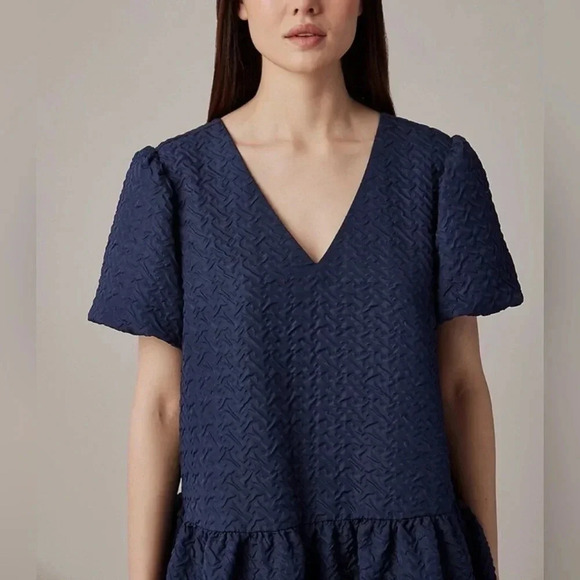 Hudson North Easy V  neck Short Sleeve Short Dress Midnight Blue - Picture 3 of 16